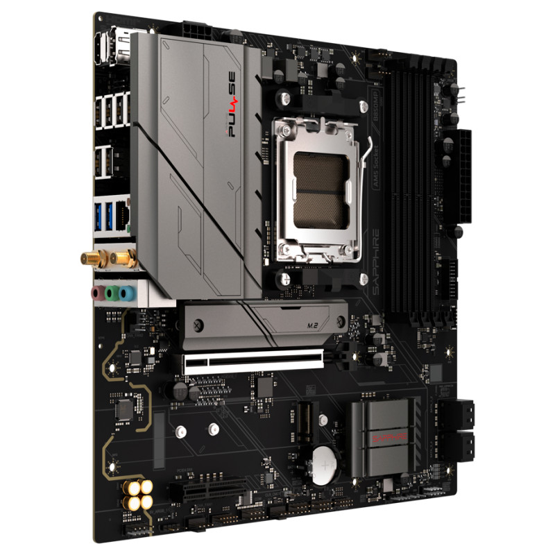 Sapphire AMD B850M AM5 PULSE Ryzen R9/R7/R5, 4x DDR5 7600MHz, PCIE 4.0 x16, 1x M.2 Gen5, 1x M.2 Gen4, LAN 2.5 Gbps, WIFI6, USB, Micro-ATX