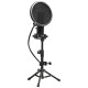 Lorgar Voicer 721, Gaming Microphone, Black, USB condenser microphone with tripod stand, pop filter, including 1 microphone, 1 Height metal tripod, 1 plastic shock mount, 1 windscreen cap, 1,2m metel type-C USB cable, 1 pop filter, 154.6x56.1mm