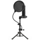 Lorgar Voicer 721, Gaming Microphone, Black, USB condenser microphone with tripod stand, pop filter, including 1 microphone, 1 Height metal tripod, 1 plastic shock mount, 1 windscreen cap, 1,2m metel type-C USB cable, 1 pop filter, 154.6x56.1mm