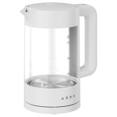 Aeno Electric Kettle, white, 220-240V, 1850-2200W, 1.7L, Keep warm 30 min, 40,60,80,90,100, console in Handle