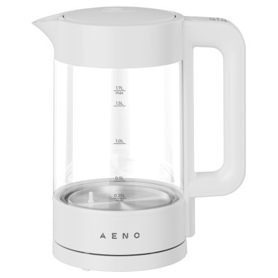 Aeno Electric Kettle, white, 220-240V, 1850-2200W, 1.7L, Keep warm 30 min, 40,60,80,90,100, console in Handle