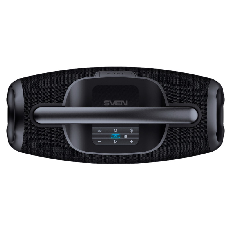 Sven Portable speaker SVEN PS-990, black, power output 180W (RMS), TWS, Bluetooth, RGB backlight, Waterproof (IPx7), USB, Lithium battery, Battery life &ndash; up to 16 hours