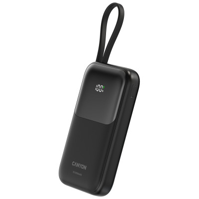 Canyon power bank OnPower 101 built-in cable 10000 mAh PD22.5W Black