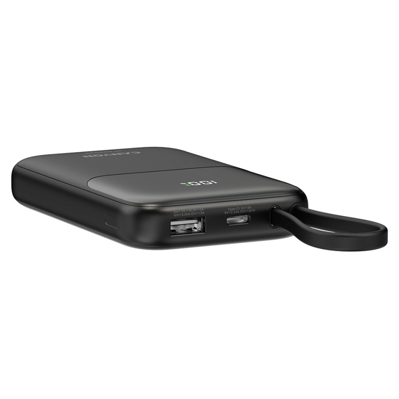 Canyon power bank OnPower 101 built-in cable 10000 mAh PD22.5W Black