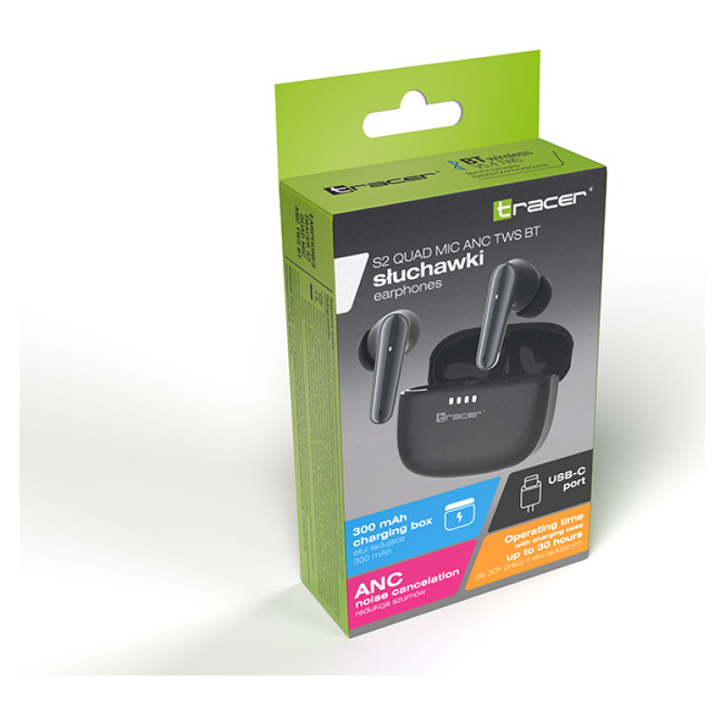 Tracer 47733 S2 Quad Mic ANC TWS BT Headphones