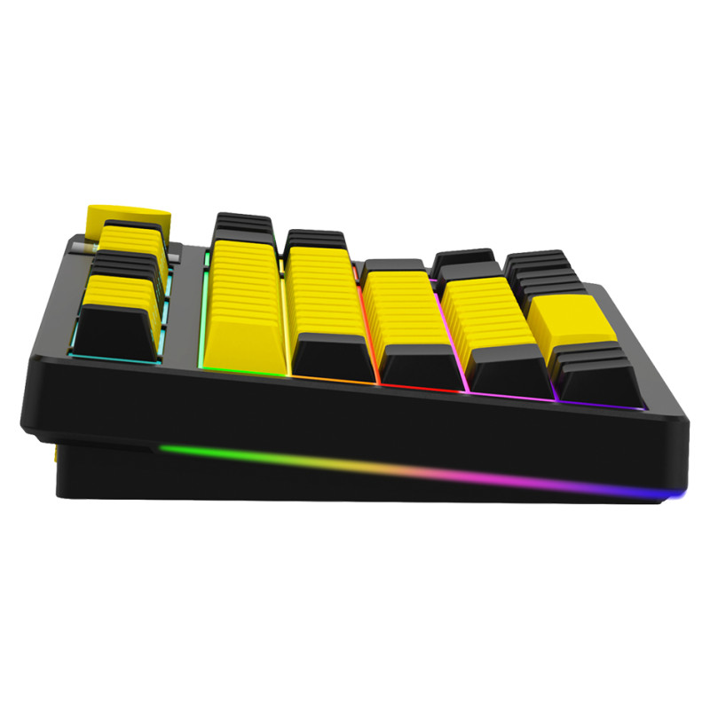 Lorgar KBP70TKLW, Wireless TKL Mechanical Gaming Keyboard Pro, Black/yellow, EN layout