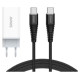 Savio Lādētājs Savio GaN 65W + USB Type-C - USB Type-C 1m Cable