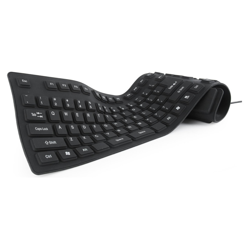 Gembird KEYBOARD FLEXIBLE USB ENG/BLACK KB-109F-B GEMBIRD