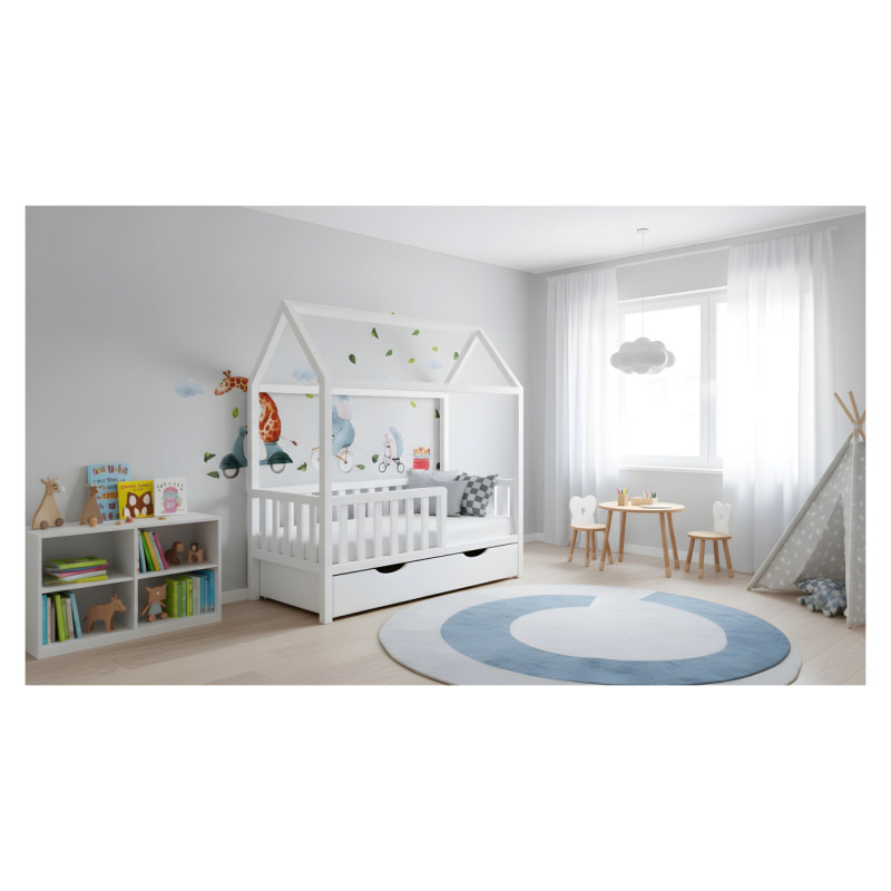 Emis Montessori bērnu gulta "Side" 70x160 / Pelēks (RAL 7040) / Nē