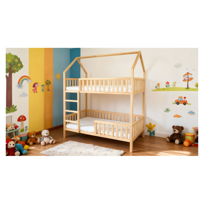 Emis Montessori Duo 70x160 / Balts + pelēks (RAL 7040) / Nē