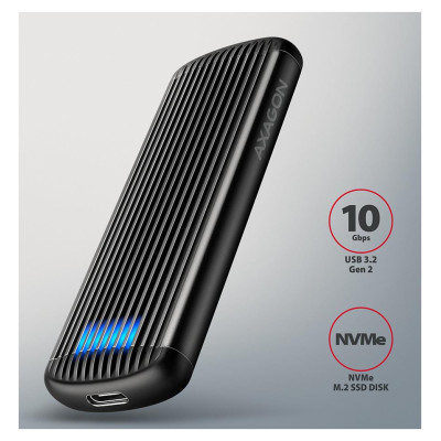 Axagon EEM2-SC USB-C 3.2 Gen 2 - M.2 NVMe SSD 30-80mm box black
