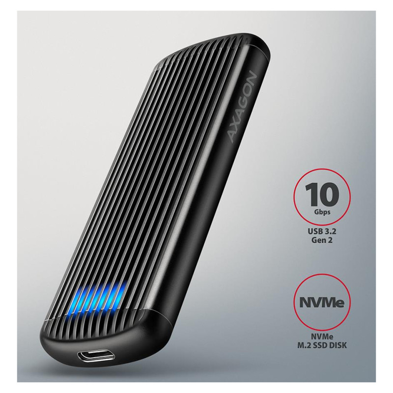 Axagon EEM2-SC USB-C 3.2 Gen 2 - M.2 NVMe SSD 30-80mm box black