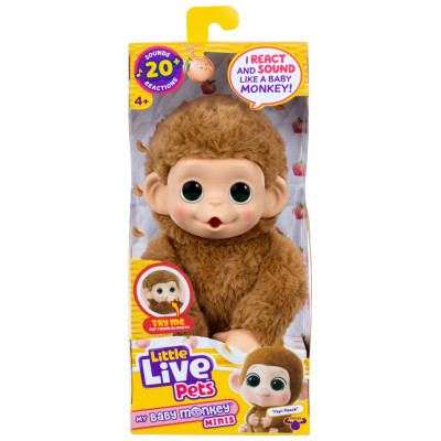 Little Live Pets Interaktīvs plī&scaron;a pērtiķēns Minis, 19 cm