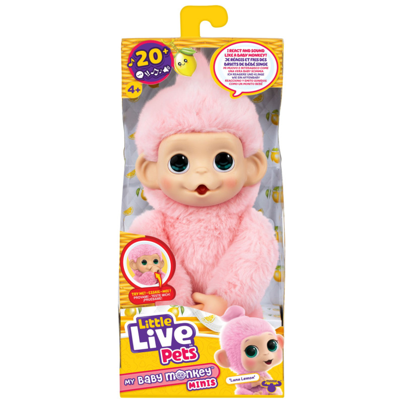 Little Live Pets Interaktīvs plī&scaron;a pērtiķēns Minis, 19 cm