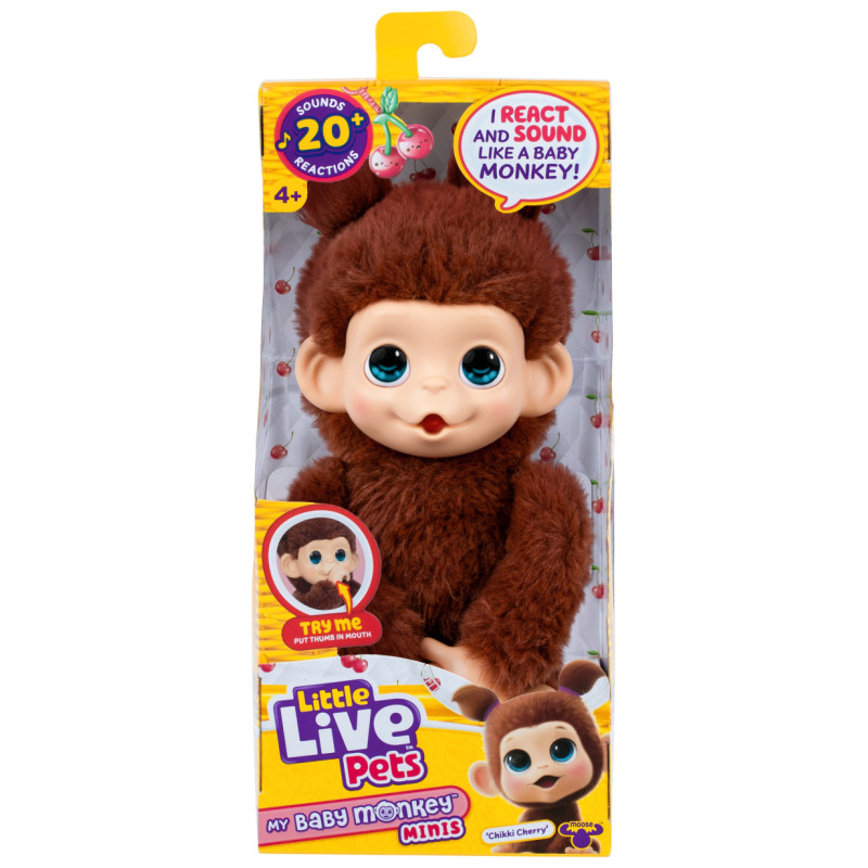 Little Live Pets Interaktīvs plī&scaron;a pērtiķēns Minis, 19 cm