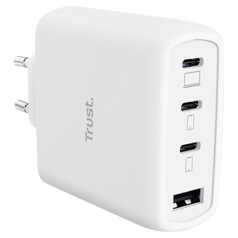 Trust MOBILE CHARGER WALL MAXO 65W/4-PORT GAN WHITE 26068 TRUST