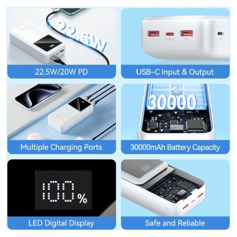 Vention POWER BANK USB 30000MAH 22.5W/BLACK FHMB0 VENTION