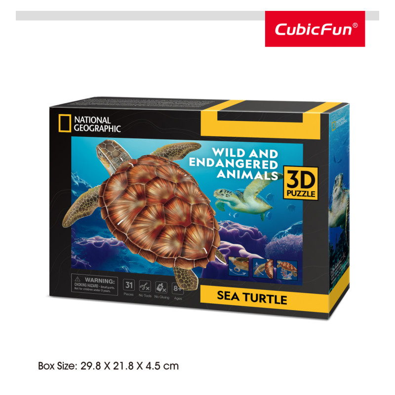 Cubic Fun CUBICFUN NATIONAL GEOGRAPHIC 3D puzle Jūras bruņurupucis