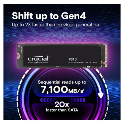 Crucial SSD|CRUCIAL|800xTBW rating|Read speed 7100 MB/s|Write speed 6000 MB/s|NVMe Yes|PCI Express 4.0|M.2|4000 GB|CT4000P310SSD8