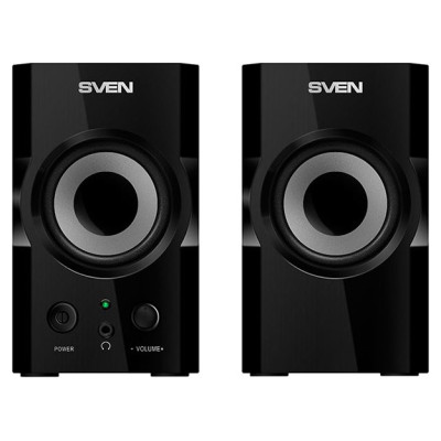 Sven SPS-606 2x3W, Headphone front jack, Front power button and the volume control