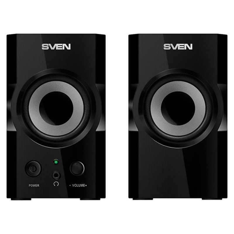 Sven SPS-606 2x3W, Headphone front jack, Front power button and the volume control