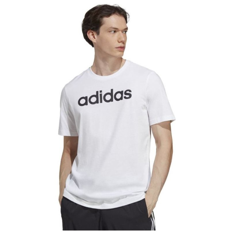Adidas Essentials Single Jersey Linear Embroidered Logo Tee M IC9276 (S)