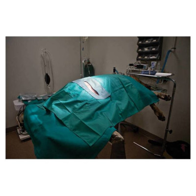 KVP ķirurģiskais pārklājs (atkārtoti lietojams) 75x75 cm, izgr. 5x2,5 cm