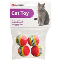 Flamingo rotaļlieta kaķiem RAINBOW SOFTBALLS 4gab.