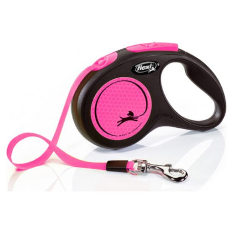 Flexi Neon S 5m pink (lente) - pavada suņiem