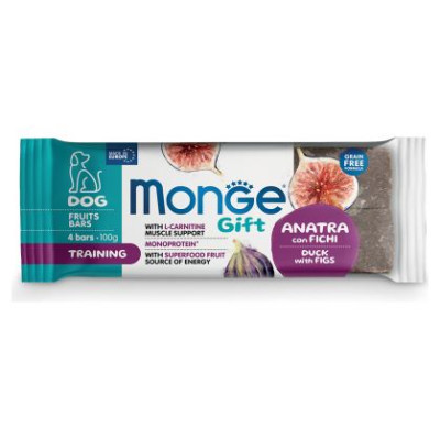 Monge GIFT Dog FRUIT BARS Training Duck with figs / 100 g - kārums suņiem