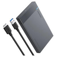 Ugreen bay for HDD SSD disk housing 2.5 '' SATA USB 3.2 Gen 1 (5 Gbps) micro USB SuperSpeed + 0.5 m cable black (US221 30848)