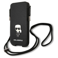 Karl Lagerfeld Torebka KLHCP12LOPHKMK 6,7" czarny/black hardcase Saffiano Ikonik Karl's