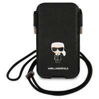 Karl Lagerfeld Torebka KLHCP12LOPHKMK 6,7" czarny/black hardcase Saffiano Ikonik Karl's