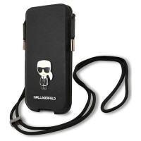 Karl Lagerfeld Torebka KLHCP12MOPHKMK 6,1" czarny/black hardcase Saffiano Ikonik Karl's