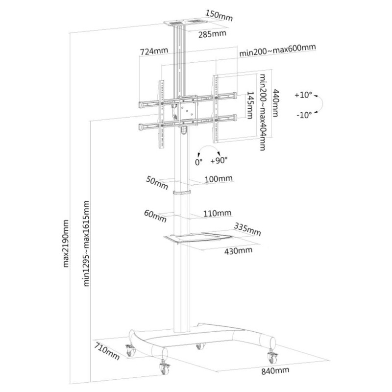 Neomounts TV SET ACC FLOOR STAND BLACK/37-70" PLASMA-M1900E NEOMOUNTS
