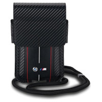 BMW Carbon & Red Stripe phone bag - black