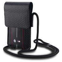 BMW Carbon & Red Stripe phone bag - black