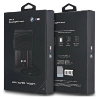 BMW Carbon & Red Stripe phone bag - black