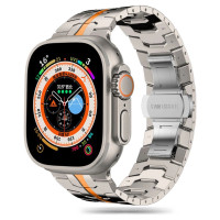 Tech-Protect Stainless Line Bracelet for Apple Watch 4 / 5 / 6 / 7 / 8 / 9 / SE / Ultra 1 / 2 (42/44/45/49 mm) - Titanium Orange