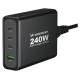 Wozinsky WGCSB 240W GaN wall charger USB-A / 3 x USB-C - black