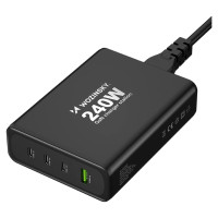 Wozinsky WGCSB 240W GaN wall charger USB-A / 3 x USB-C - black