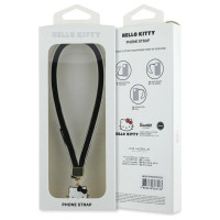 Hello Kitty Nylon Cord Kitty Head Phone Charm - Black