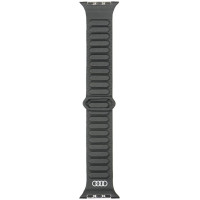 Audi Logo Synthetic Leather Magnetic Ring Strap for Apple Watch 44/45/46/49 mm - Black