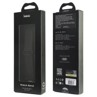 Audi Logo Synthetic Leather Magnetic Ring Strap for Apple Watch 44/45/46/49 mm - Black