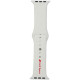 Audi Sport Red Logo Silicone Watch Strap for Apple Watch 44 / 45 / 46 / 49 mm - white