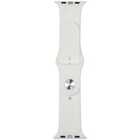 Audi Sport Red Logo Silicone Watch Strap for Apple Watch 44 / 45 / 46 / 49 mm - white