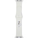Audi Sport Red Logo Silicone Watch Strap for Apple Watch 44 / 45 / 46 / 49 mm - white