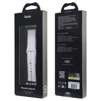Audi Sport Red Logo Silicone Watch Strap for Apple Watch 44 / 45 / 46 / 49 mm - white