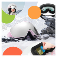 Qunature Pink Children's skiing goggles (medium/large children's version)