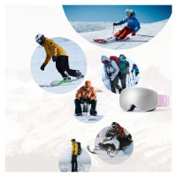 Qunature Pink Children's skiing goggles (medium/large children's version)